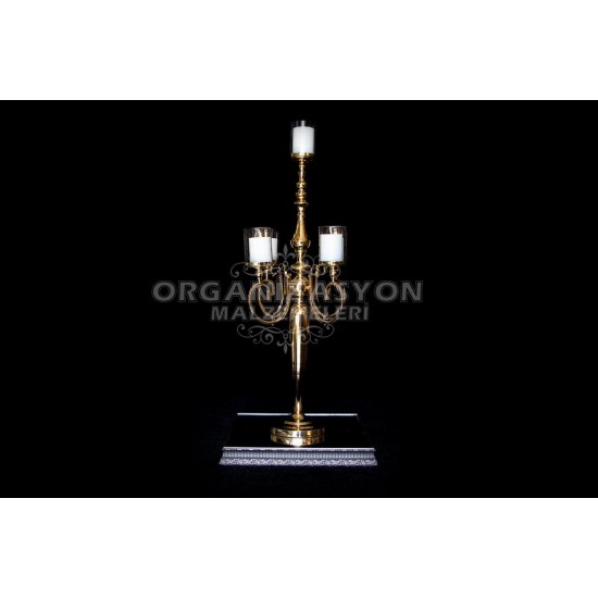Beş kollu Gold Şamdan