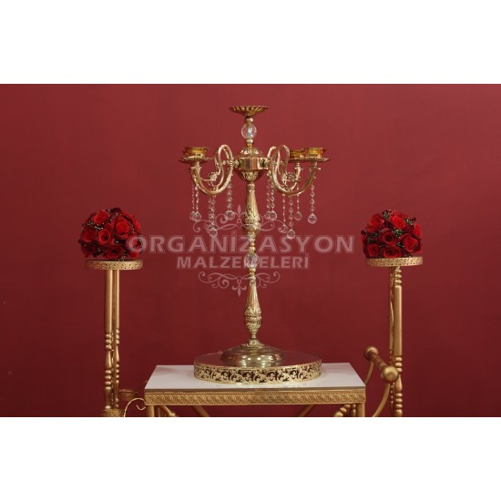 Beş Kollu Şamdan Gold