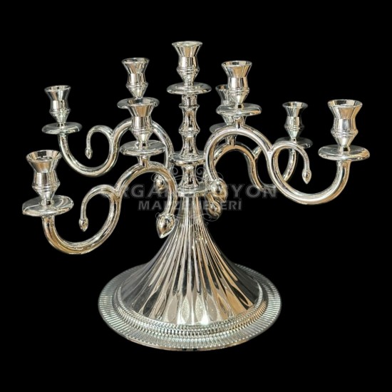 9 Kollu Gümüş Şamdan
