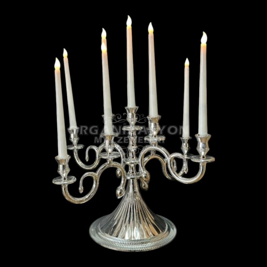 9 Kollu Gümüş Şamdan