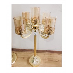 5 Kollu Şamdan Fanuslu